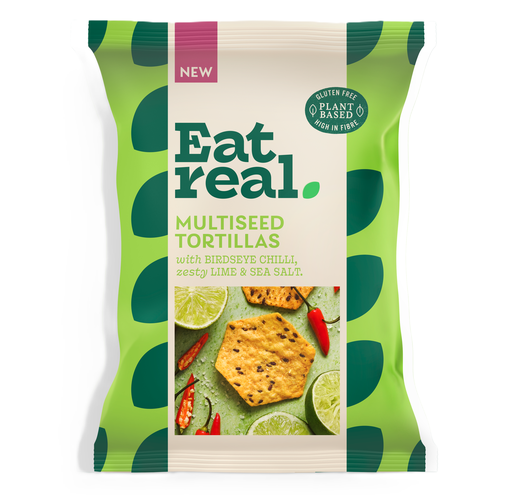 [16321] Eat Real Multiseed Tortilla Chips - Chilli Lime and Sea Salt X 10 X 160g