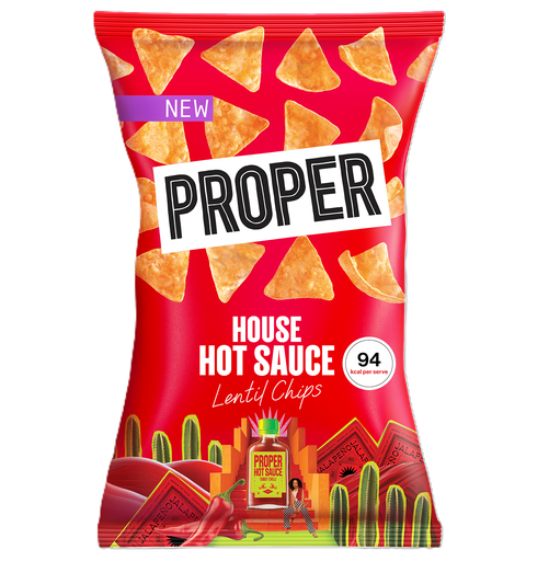 [16324] Proper Chips - House Hot Sauce Lentil X 8 X 85g