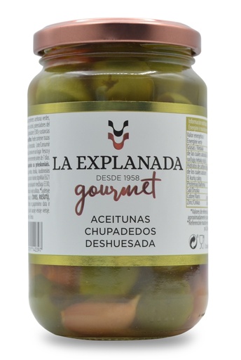 [16499] La Explanada Marinated Olives - Garlic and Herb Chupadeos X 12 X 370g