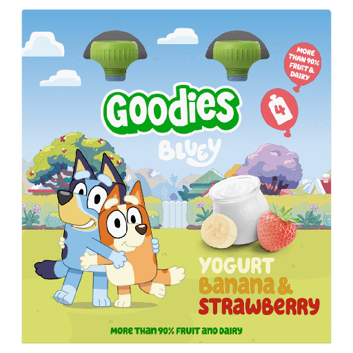 [16578] Goodies X Bluey Kids Fruit Smoothie - MPK POUCH Yoghurt Banana and Strawberry X 3 X (4x100g)