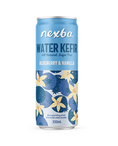 [16605] [25% OFF] Nexba Water Kefir - CAN Blueberry and Vanilla X 12 X 330ml