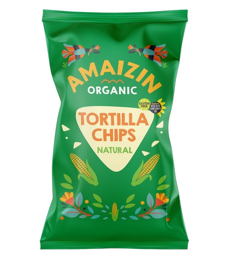 [16434] Amaizin Organic Corn Tortilla Chips - MEDIUM Natural X 10 X 150g