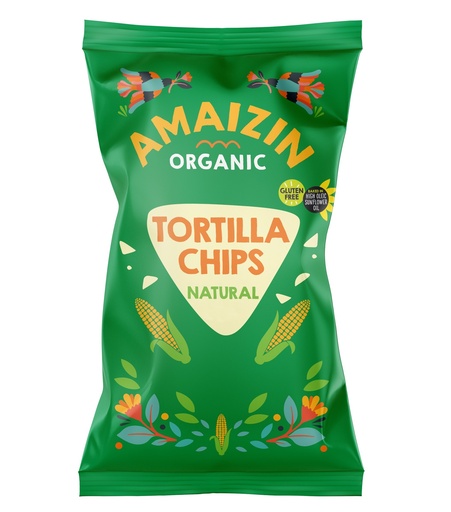 [16435] Amaizin Organic Corn Tortilla Chips - LARGE Natural X 10 X 250g