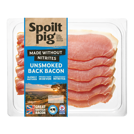 [16627] Spoilt Pig Nitrite Free Bacon - Unsmoked Back 184g