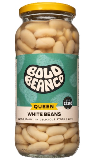 [16625] Bold Bean Co Pulse Jars - MEDIUM Queen White Beans X 6 X 570g