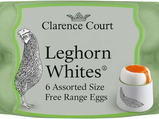 [16635] Clarence Court Free Range Eggs - Assorted Size White Traditional Leghorn X 16 X 6pc