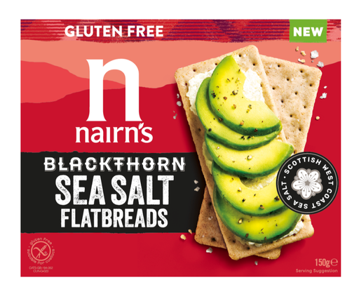 [16644] Nairns Gluten Free Flatbreads - Blackthorn Sea Salt N9608 X 6 X 150g