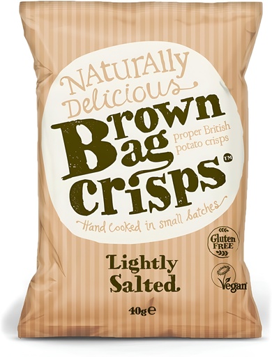 [16669] Brown Bag Crisps - SMALL Lightly Salted X 20 X 40g