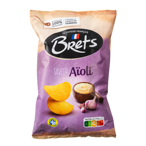 [16685] Brets Potato Crisps - Aioli X 10 X 125g