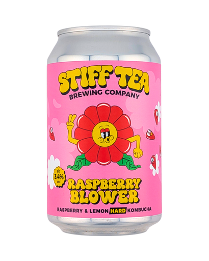 [16702] Stiff Tea Brewing Company Hard Kombucha - CAN Raspberry Blower 3.4% ABV X 12 X 330ml