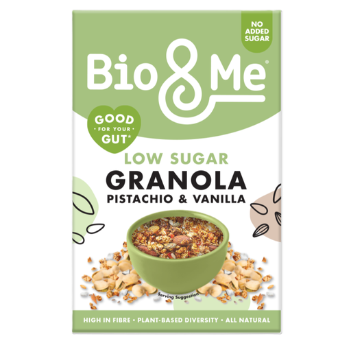[16753] Bio and Me Vegan Granola - Low Sugar Pistachio and Vanilla X 5 X 360g