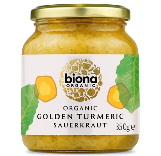 [16767] Biona Organic Veg Jars - Golden Turmeric Sauerkraut X 6 X 350g
