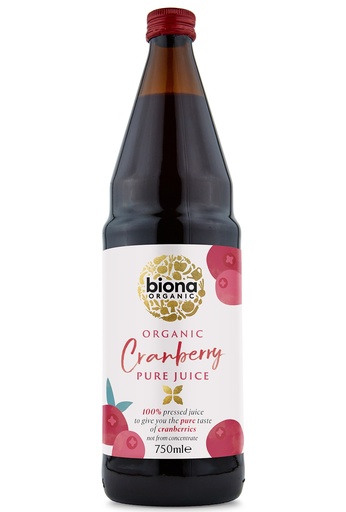[16769] Biona Organic Pressed Fruit Juice - Pure Cranberrry X 6 X 750ml