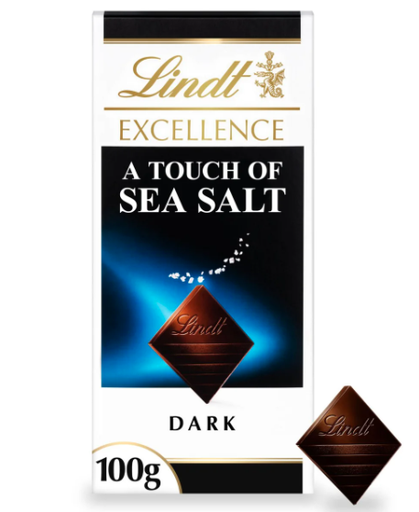 [16728] Lindt Excellence Chocolate Bar - DARK Sea Salt X 8 X 100g