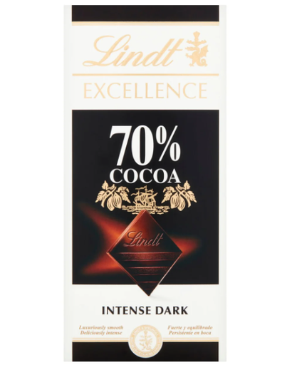 [16731] Lindt Excellence Chocolate Bar - DARK Intense 70% Cocoa X 8 X 100g