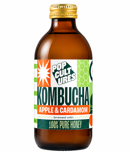 [16882] Pop Cultures Jun Kombucha - BOTTLE Apple and Cardamom X 12 X 330ml