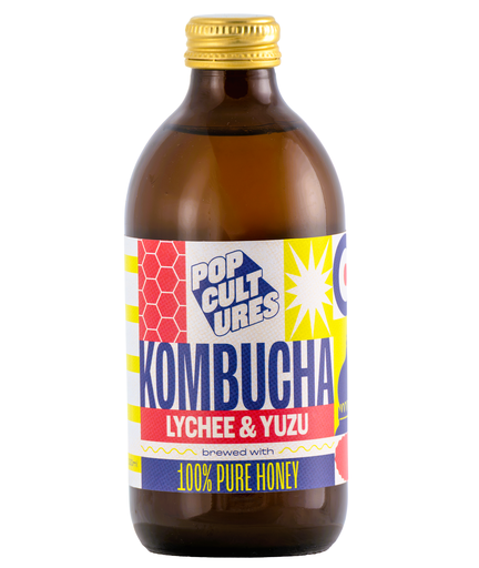 [16883] Pop Cultures Jun Kombucha - BOTTLE Lychee and Yuzu X 12 X 330ml