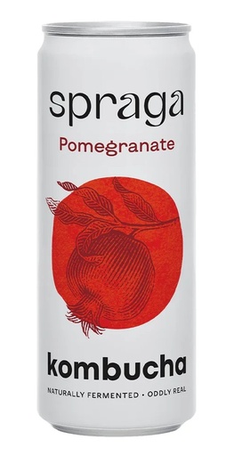 [16953] Spraga Organic Kombucha - CAN Pomegranate X 12 X 330ml