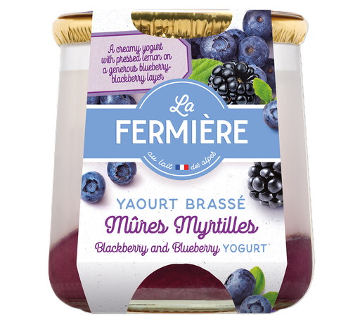 [16974] La Fermiere Yoghurt - Layered Blackberry and Blueberry 160g