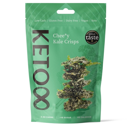 [16993] Keto8 Gluten Free Kale Crisps - Flavoured Cheese X 8 X 30g
