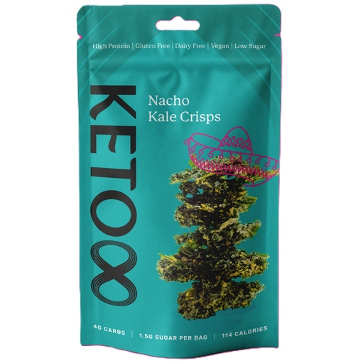 [16994] Keto8 Gluten Free Kale Crisps - Nacho X 8 X 30g