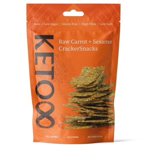 [16997] Keto8 Gluten Free Crackers - Raw Carrot and Sesame X 8 X 35g