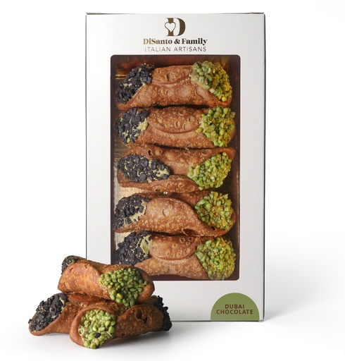 [17010] Di Santo Italian Pastries - Cannolo Dubai Chocolate with Pistachio X 6 X 200g
