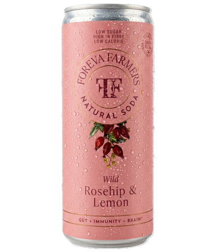 [17063] [30% OFF] Foreva Farmers Natural Soda - CAN Wild Rosehip and Lemon X 12 X 250ml