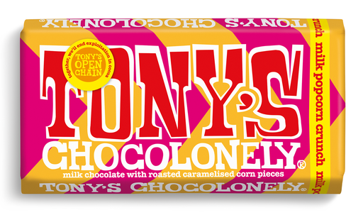 [17079] [15% OFF] Tonys Chocolonely Chocolate - LARGE Milk Caramel Popcorn Crunch X 15 X 180g