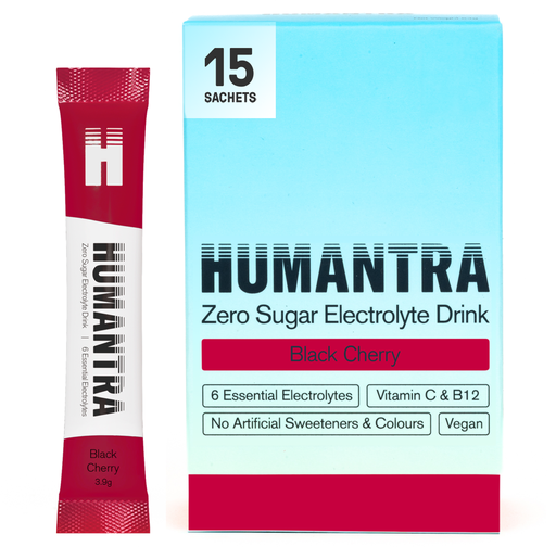 [17049] [15% OFF] Humantra Zero Sugar Electrolyte Powder - Black Cherry X 15 X 3.9g