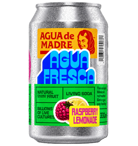 [17111] Agua de Madre Natural Soda - CAN Fresca Raspberry Lemonade X 12 X 330ml