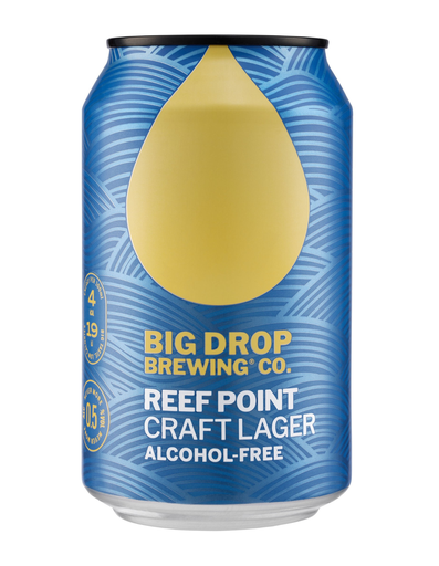 [17151] [10% OFF] Big Drop Brewing Co Alcohol Free Beer - CAN Reef Point Craft Lager 0.5% ABV X 12 X 330ml