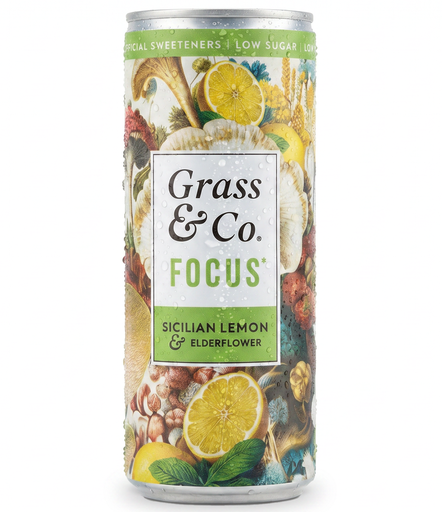 [17152] [20% OFF] Grass and Co Nootropic Functional Drink - Focus Sicilian Lemon and Elderflower X 12 X 250ml