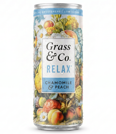 [17153] [20% OFF] Grass and Co Nootropic Functional Drink - Relax Chamomile and Peach X 12 X 250ml