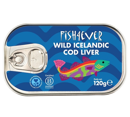 [17225] Fish 4 Ever Wild Icelandic Cod Liver - In Natural Oil X 12 X 120g