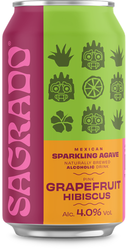 [17181] Sagrado Sparkling Agave RTD Drink - Grapefruit Hibiscus 4% ABV X 12 X 330ml
