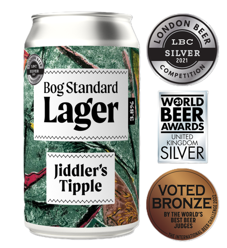 [17334] [15% OFF] Jiddlers Tipple Beer - Bog Standard Lager 3.8% X 12 X 330ml