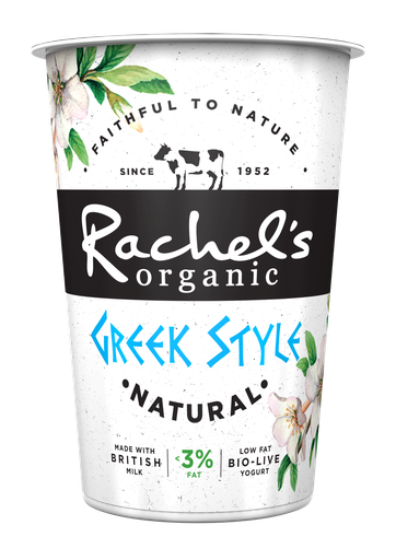 [17411] Rachels Organic Greek Style Yogurt - LARGE 3% Fat Natural 450g