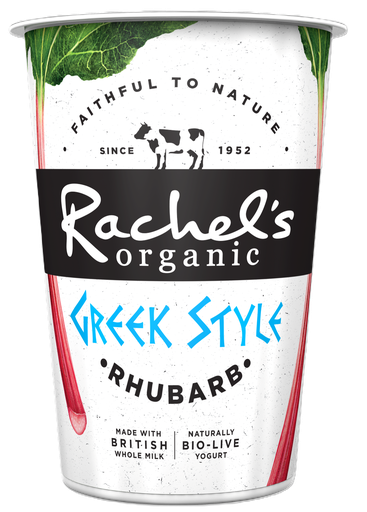 [17246] Rachels Organic Greek Style Yoghurt - LARGE Rhubarb 450g