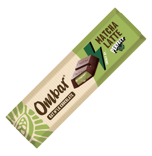 [17606] Ombar Organic Vegan Filled Chocolate Bar - SMALL Oat Milk Matcha Latte X 15 X 42g