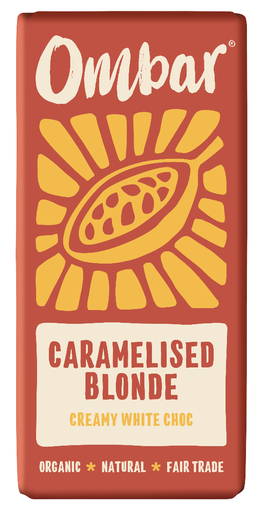 [17613] Ombar Organic Vegan Chocolate - MEDIUM WHITE Caramelised Blonde X 10 X 70g