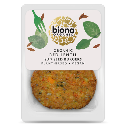 [17620] Biona Organic Vegan Burger - Red Lentil Sun Seed 160g