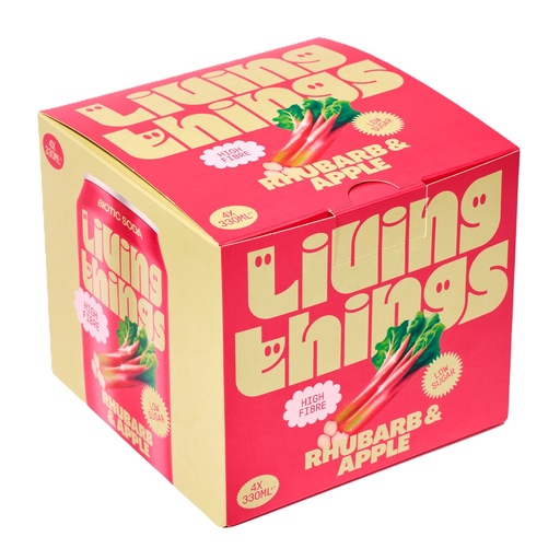 [17717] Living Things Soda - MPK Rhubarb and Apple X 6 X (4 X 330ml)