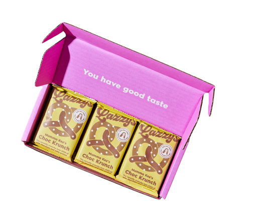[17768] Lazzys Low Sugar Chocolate Bars - MILK Mumma Kezs Choc Krunch X 9 X 45g