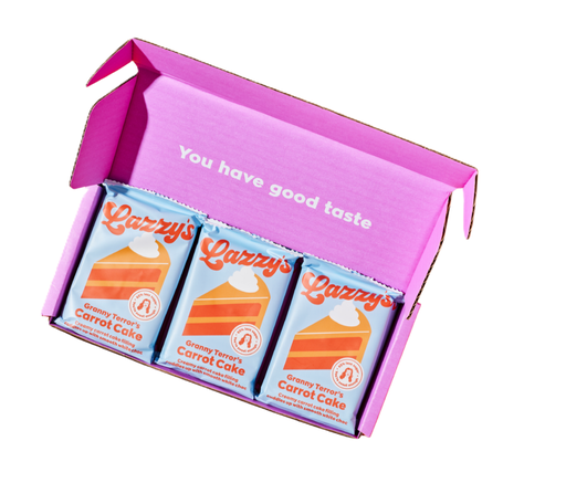 [17770] Lazzys Low Sugar Chocolate Bars - Granny Terrors Carrot Cake X 9 X 45g