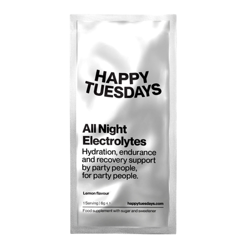 [17757] Happy Tuesdays Food Supplements - All Night Electrolytes Lemon X 12 X 6g