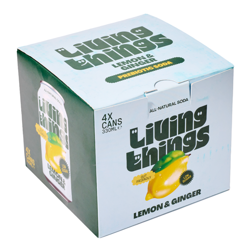[17776] Living Things Soda - MPK Lemon and Ginger X 6 X (4x330ml)