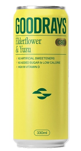 [17846] Goodrays 30mg CBD Seltzer - Elderflower and Yuzu X 12 X 330ml