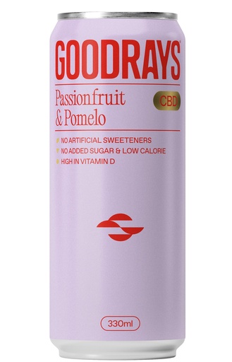 [17849] Goodrays 30mg CBD Seltzer - Passionfruit and Pomelo X 12 X 330ml