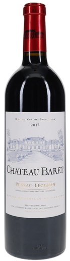 [17859] Chateau Baret Red Wine - Merlot Cabernet Sauvignon Pessac Leognan 2017 13.50% ABV X 6 X 750ml FRANCE